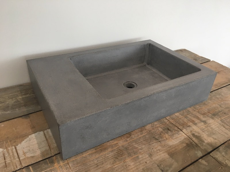 polished concrete sink vanity