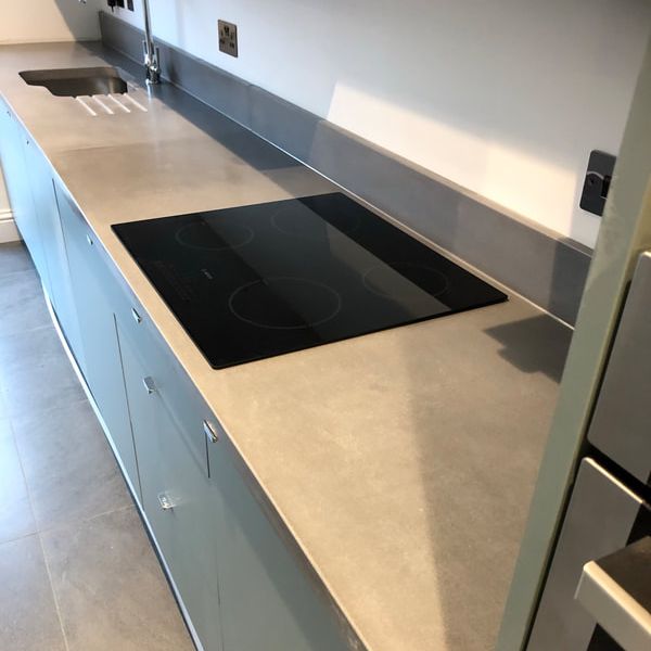 Polished Concrete Worktops in Sale, Manchester. Made by Concrete Tuesdays. 002 True Colour, 40mm Thick.Picture